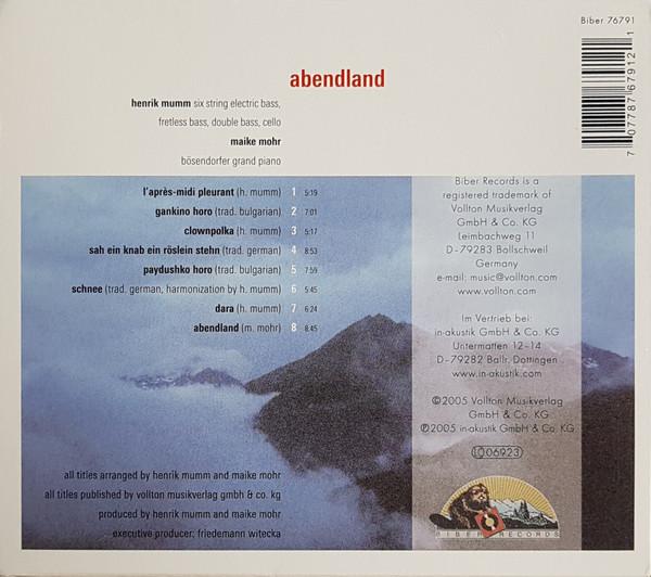 CD Maike Mohr & Henrik Mumm "Abendland"
