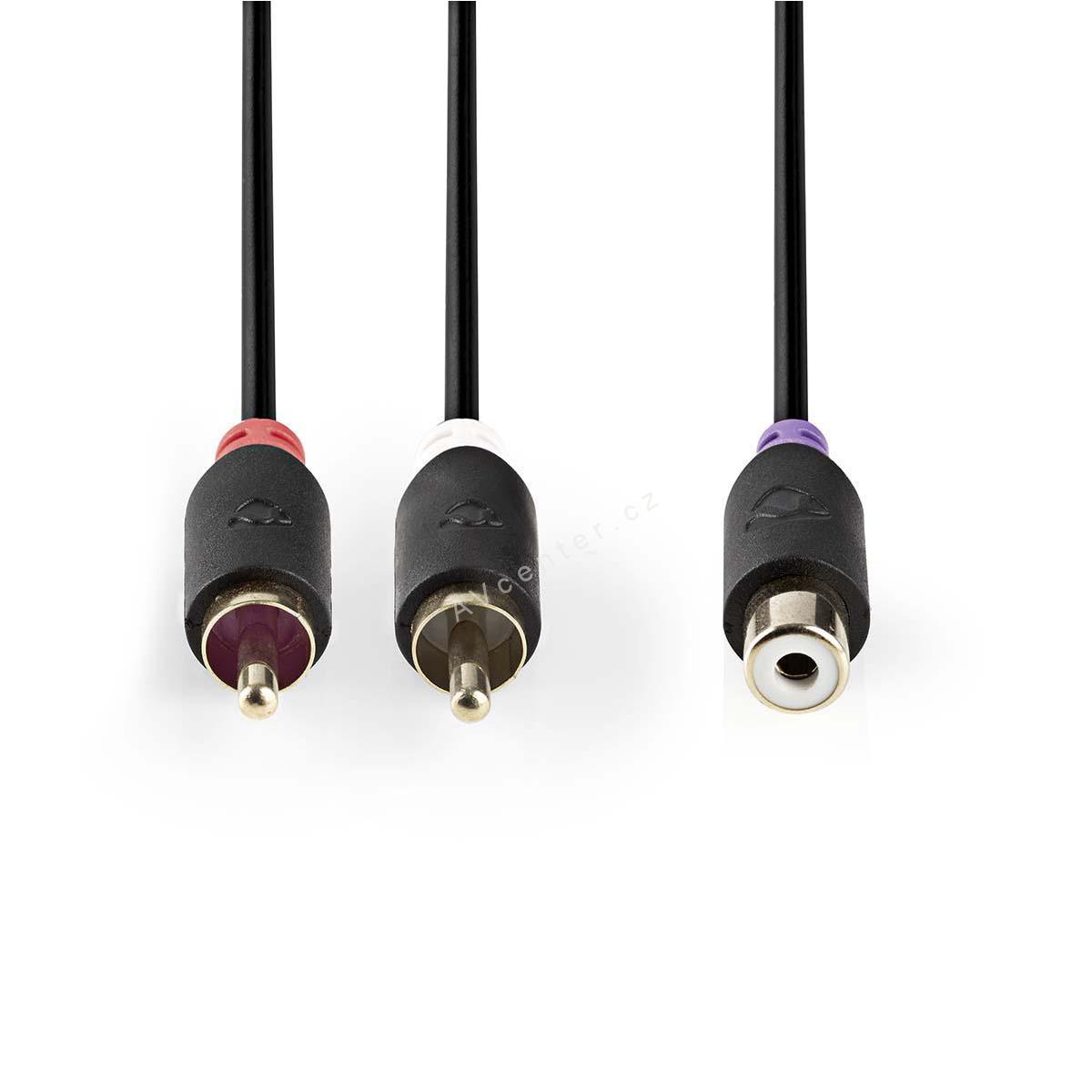 Y adaptér | 2x RCA (M) - RCA (F) | 20cm