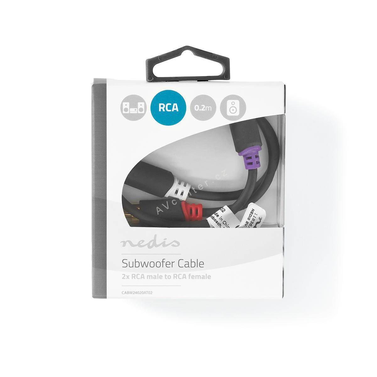 Y adaptér | 2x RCA (M) - RCA (F) | 20cm