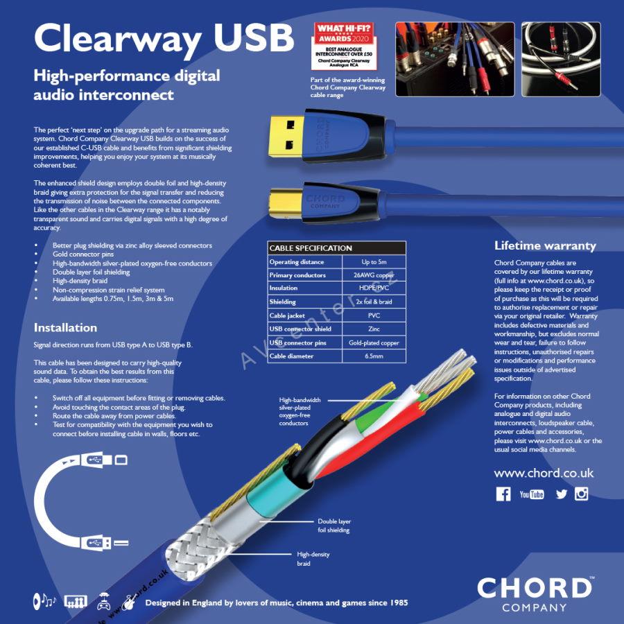 Chord Clearway USB - 1,5m
