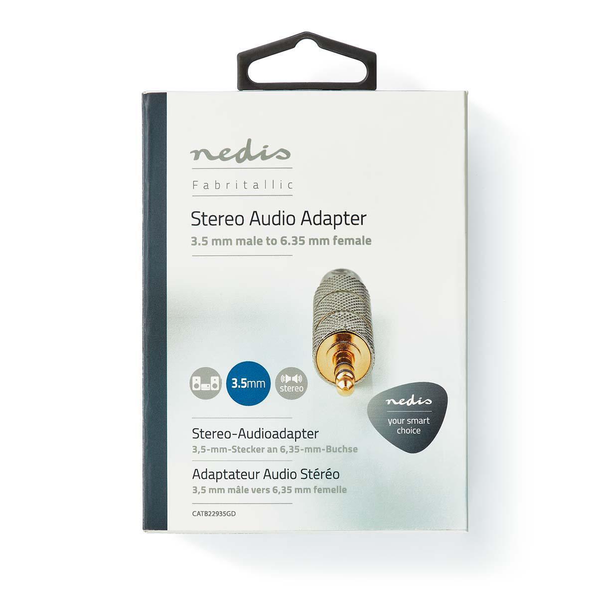Nedis redukce Jack 6.35mm (F) - Jack 3.5mm (M)