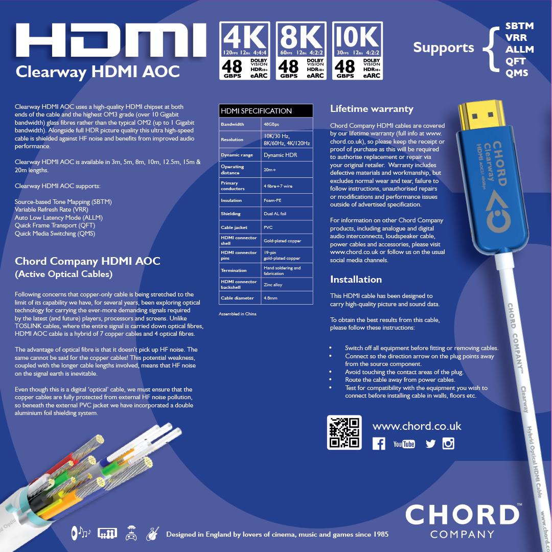 Chord Clearway HDMI AOC | 10m